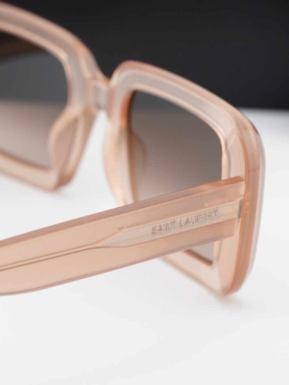 Saint Laurent SL534 SUNRISE 014 Rectangle Sunglasses - Shiny Orange/Brown - Picture 7 of 11